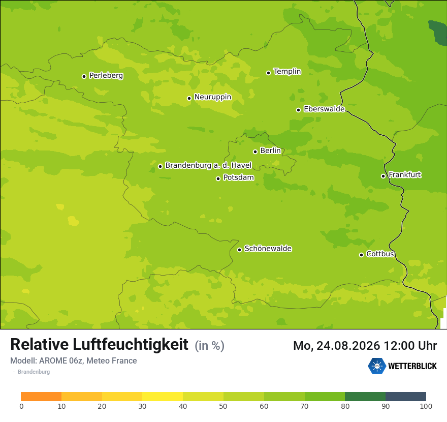 Modellkarte AROME – relhum – bb