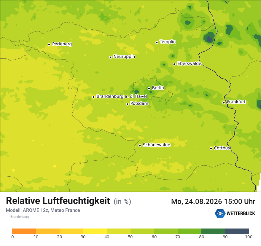 Modellkarte AROME – relhum – bb