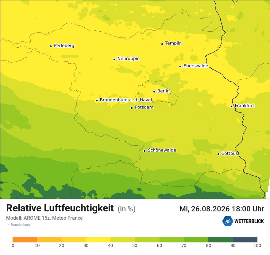 Modellkarte AROME – relhum – bb