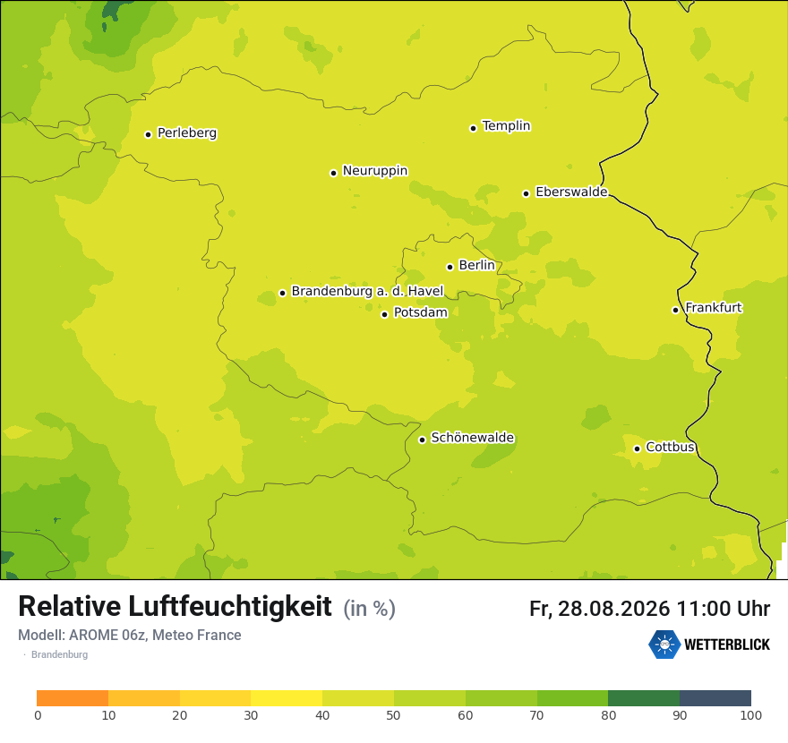 Modellkarte AROME – relhum – bb