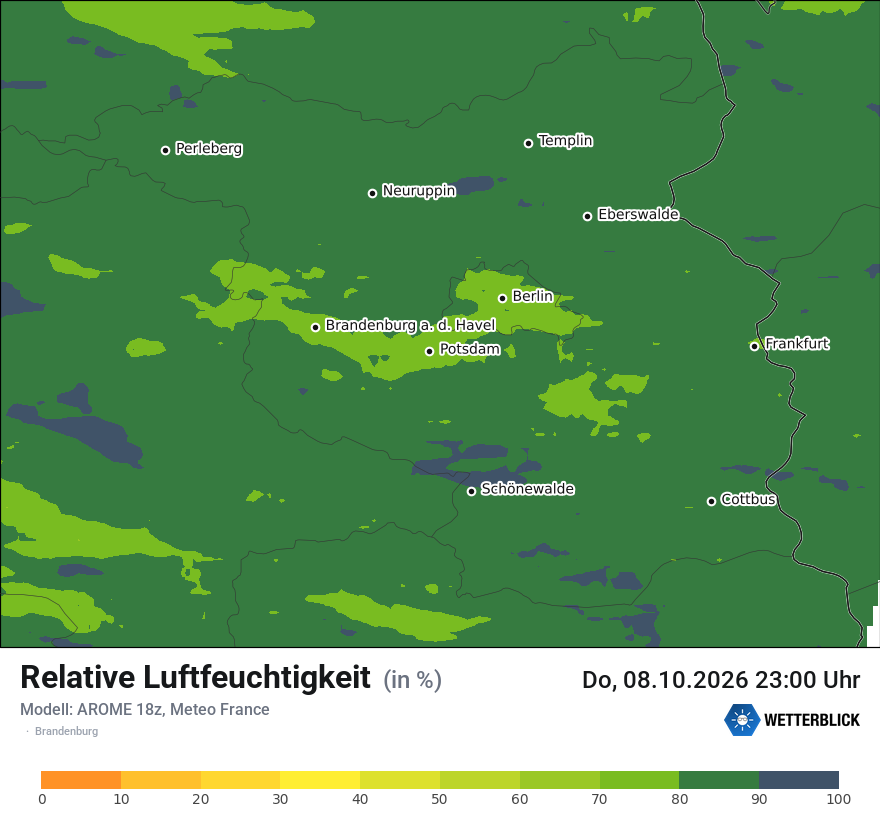 Modellkarte AROME – relhum – bb