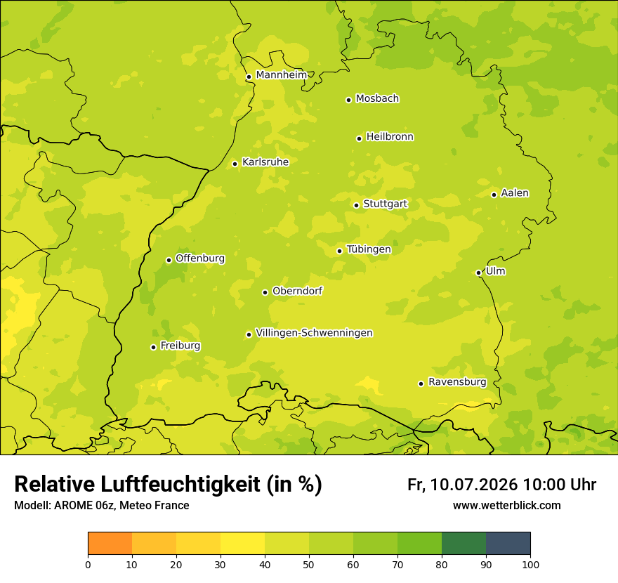 Modellkarte AROME – relhum – bw