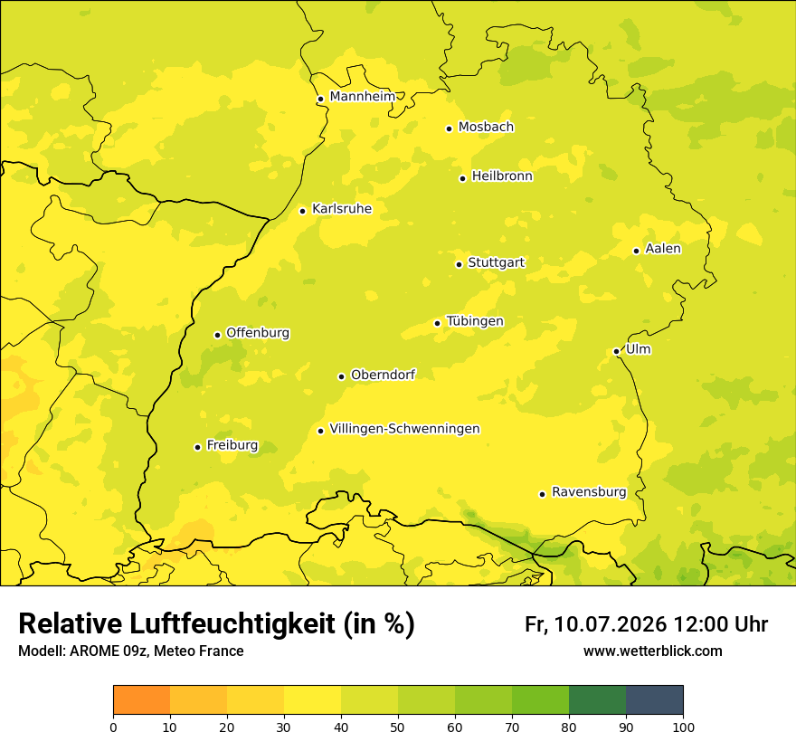 Modellkarte AROME – relhum – bw