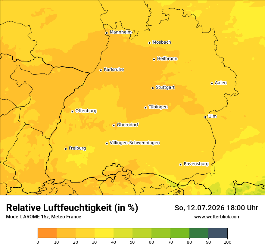 Modellkarte AROME – relhum – bw