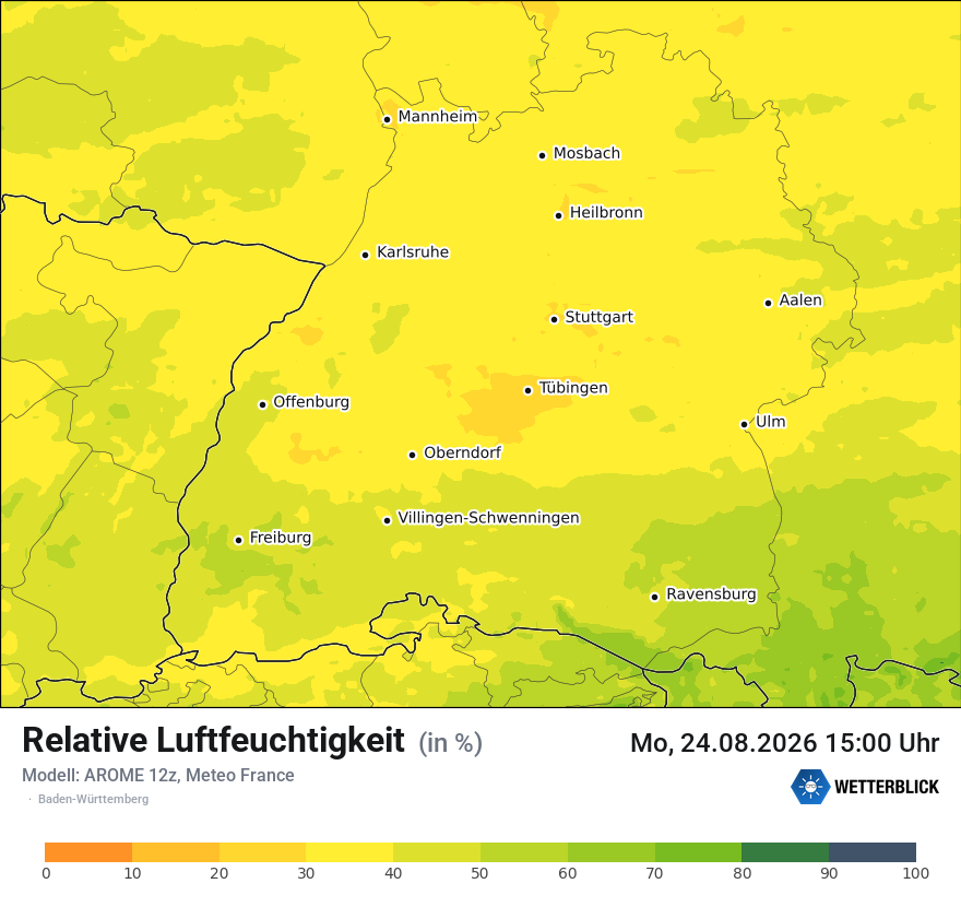 Modellkarte AROME – relhum – bw