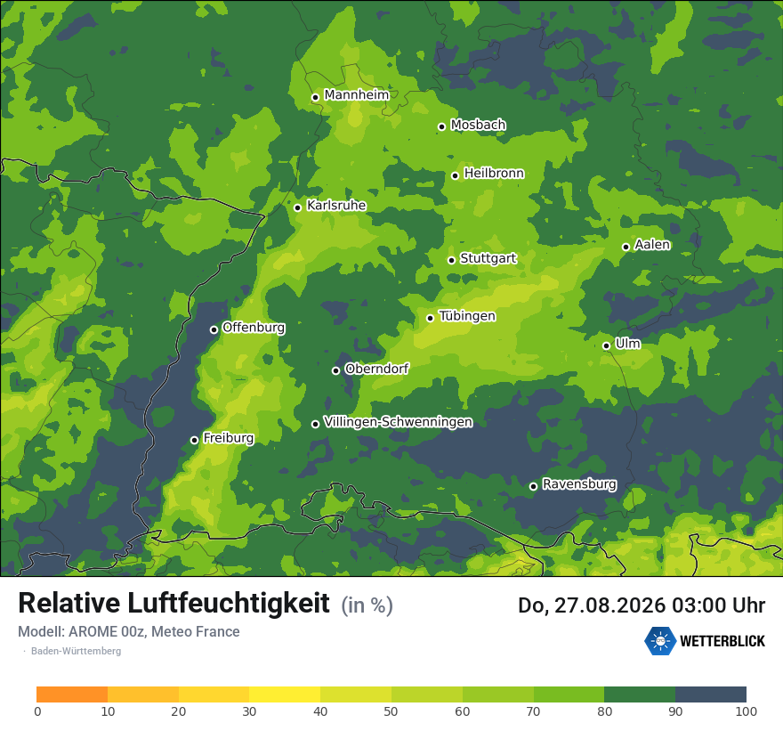 Modellkarte AROME – relhum – bw