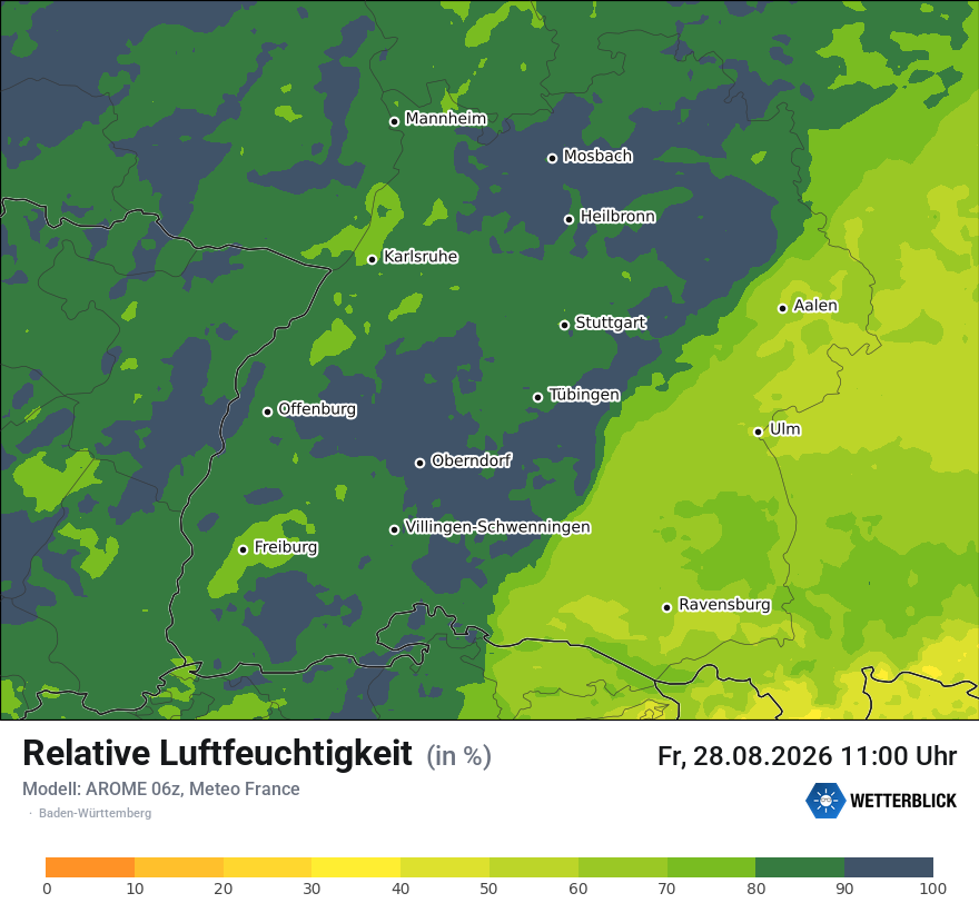 Modellkarte AROME – relhum – bw