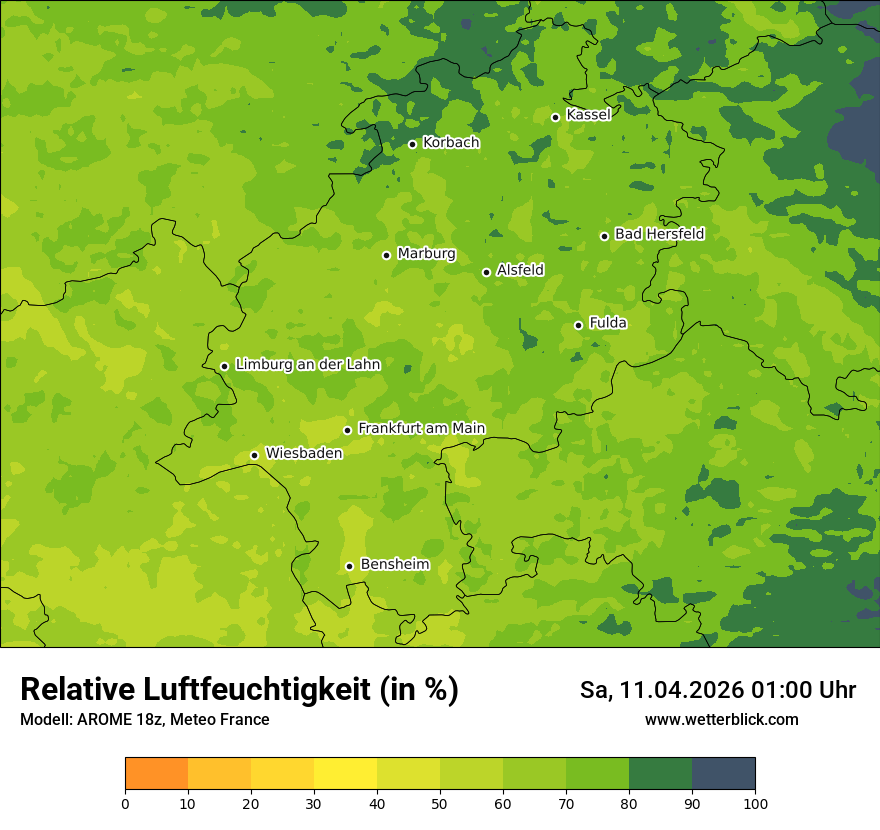 Modellkarte AROME – relhum – he