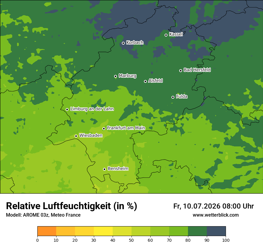 Modellkarte AROME – relhum – he
