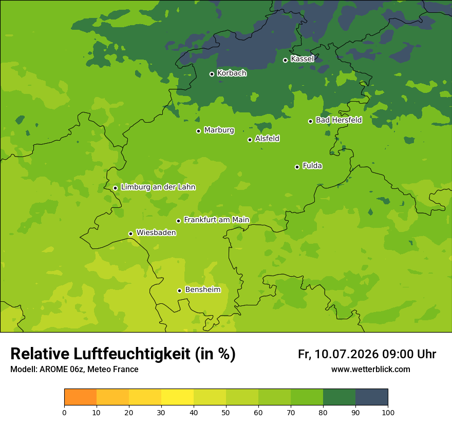 Modellkarte AROME – relhum – he