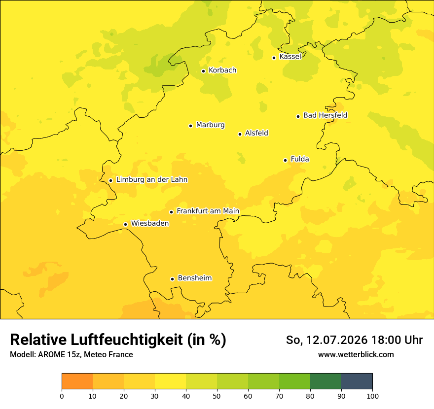 Modellkarte AROME – relhum – he