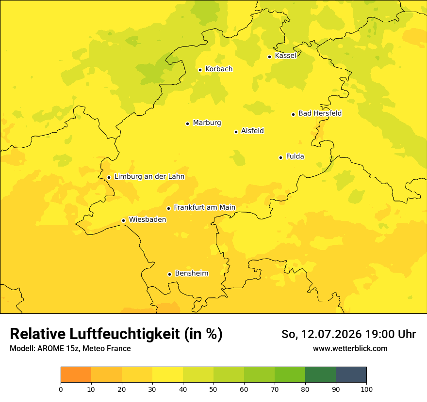 Modellkarte AROME – relhum – he