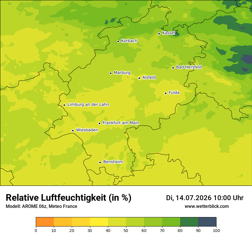Modellkarte AROME – relhum – he
