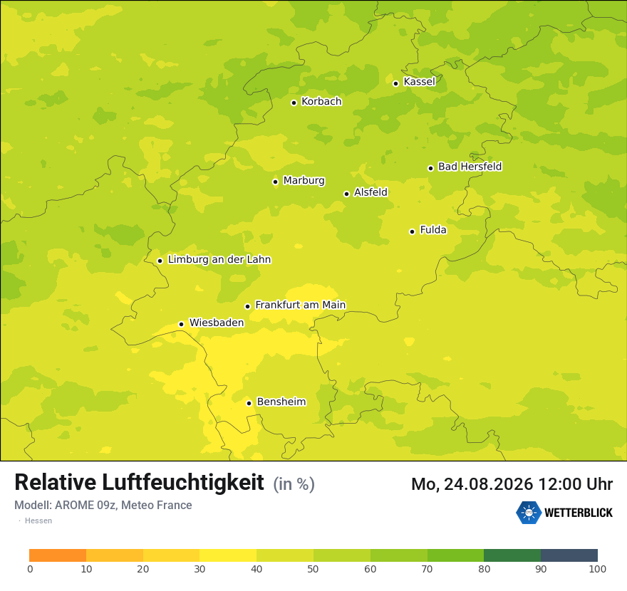 Modellkarte AROME – relhum – he