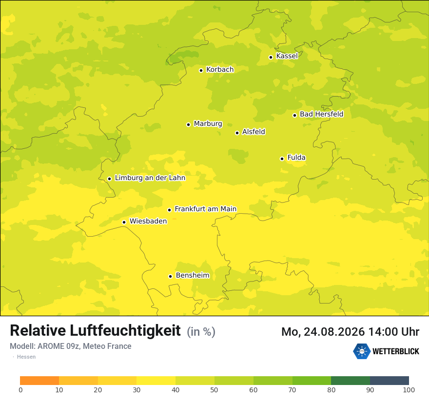 Modellkarte AROME – relhum – he