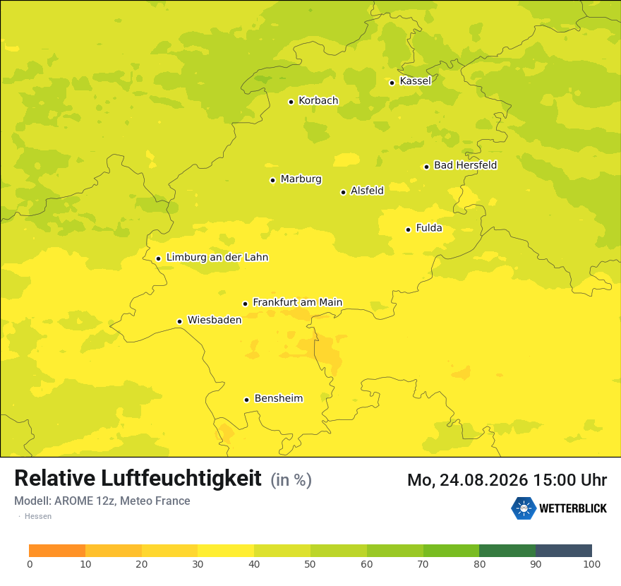 Modellkarte AROME – relhum – he