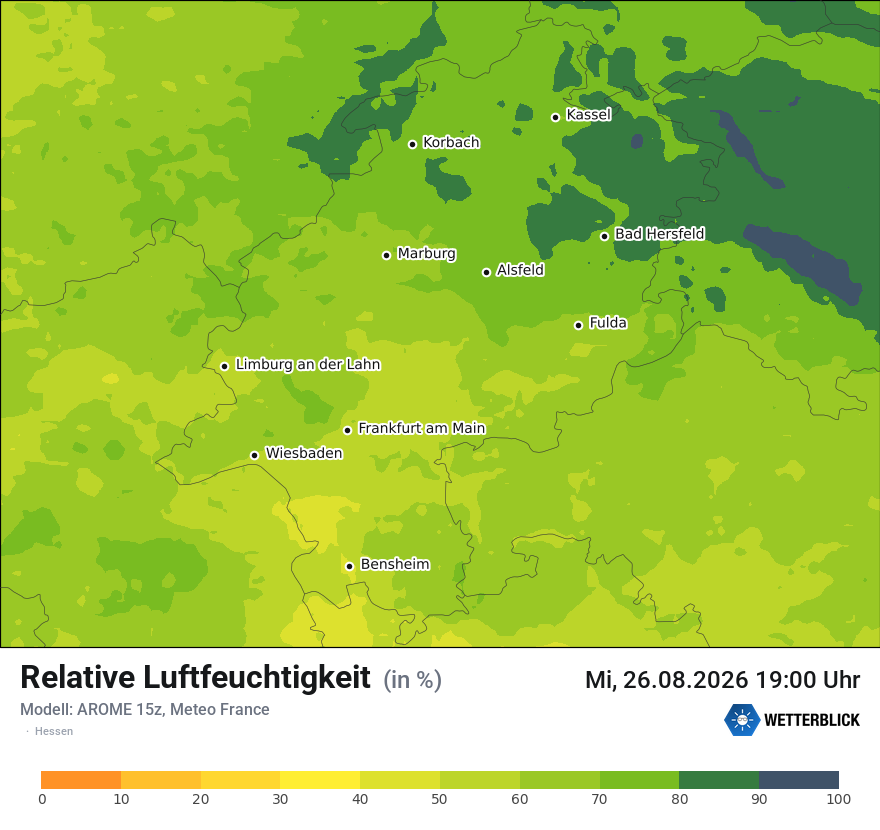 Modellkarte AROME – relhum – he