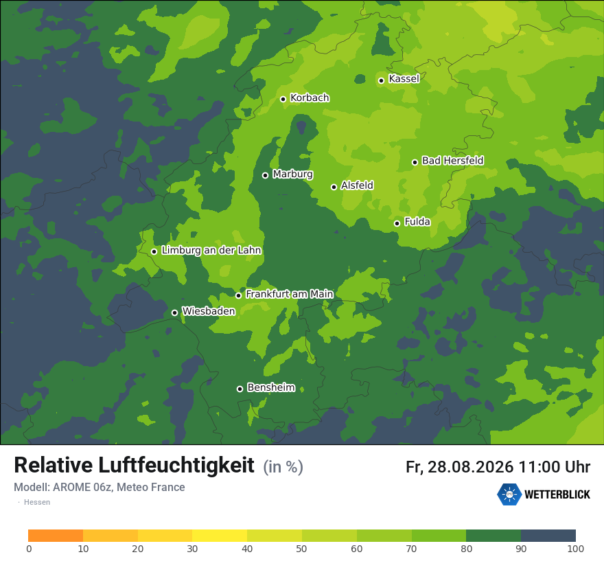 Modellkarte AROME – relhum – he