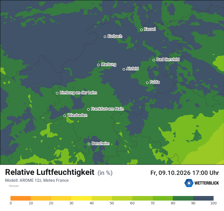 Modellkarte AROME – relhum – he