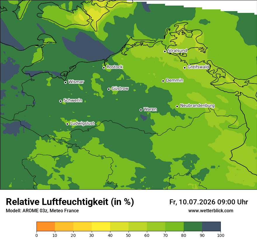 Modellkarte AROME – relhum – mv