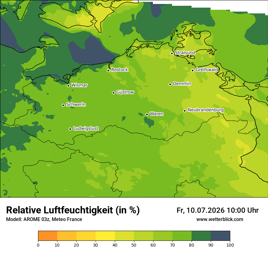 Modellkarte AROME – relhum – mv