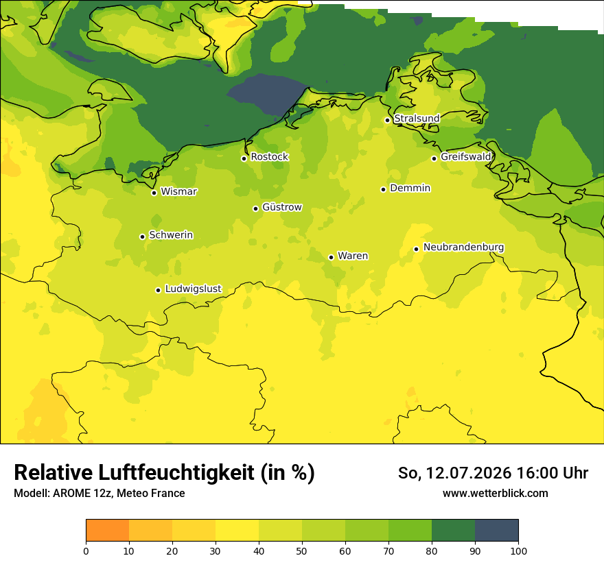 Modellkarte AROME – relhum – mv