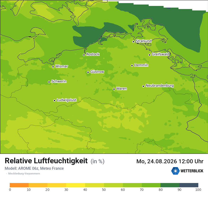 Modellkarte AROME – relhum – mv
