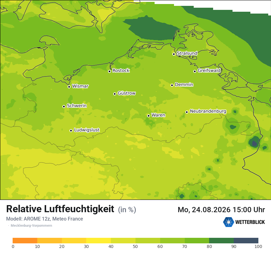 Modellkarte AROME – relhum – mv