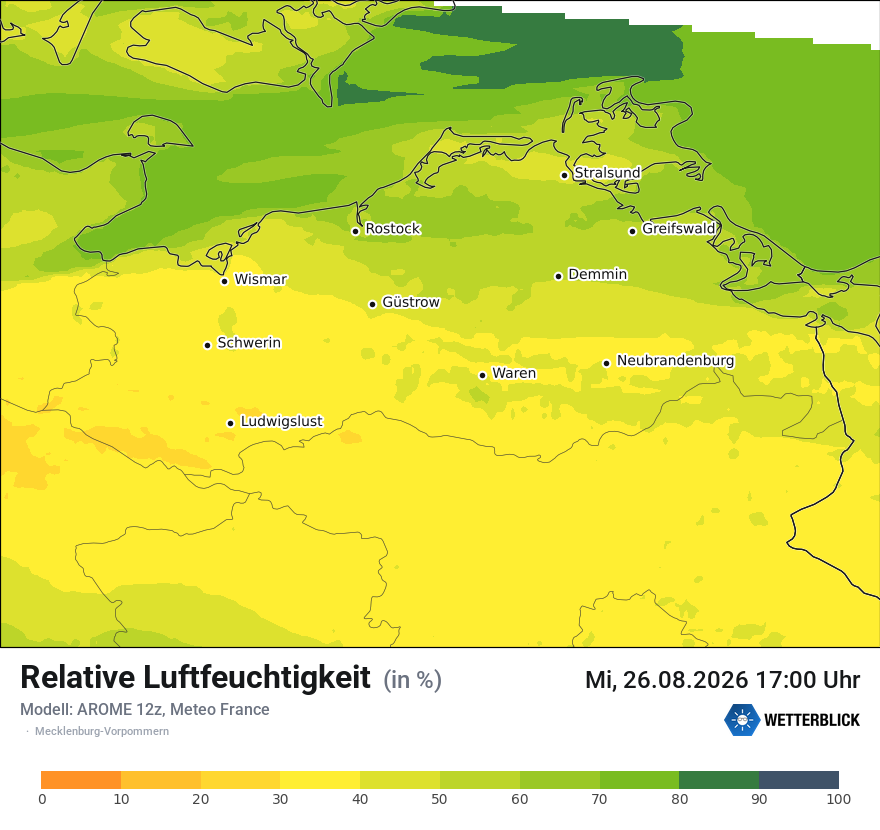 Modellkarte AROME – relhum – mv