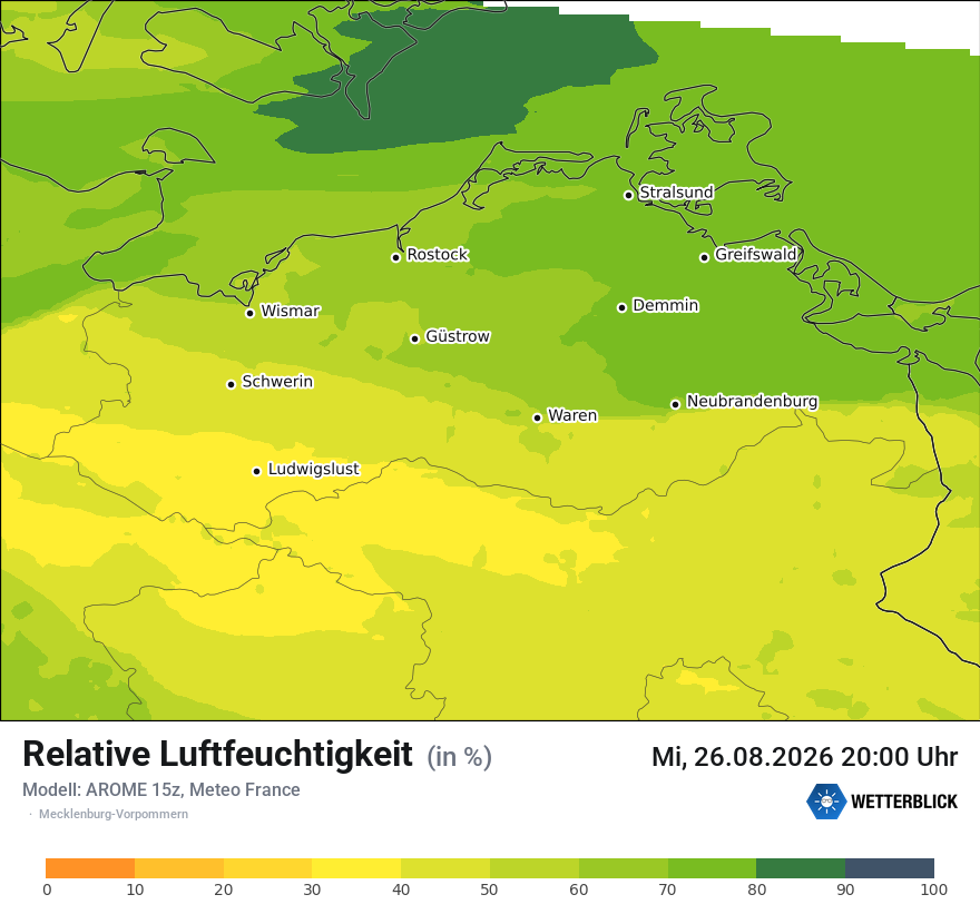 Modellkarte AROME – relhum – mv