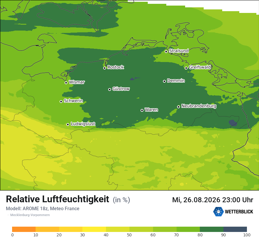 Modellkarte AROME – relhum – mv