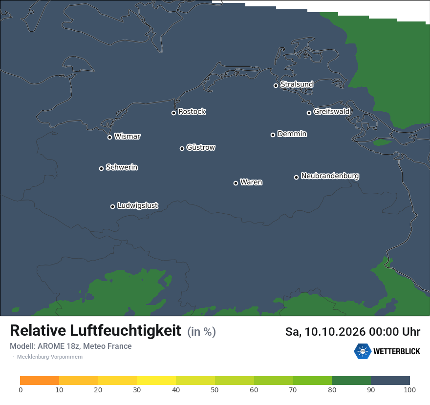 Modellkarte AROME – relhum – mv