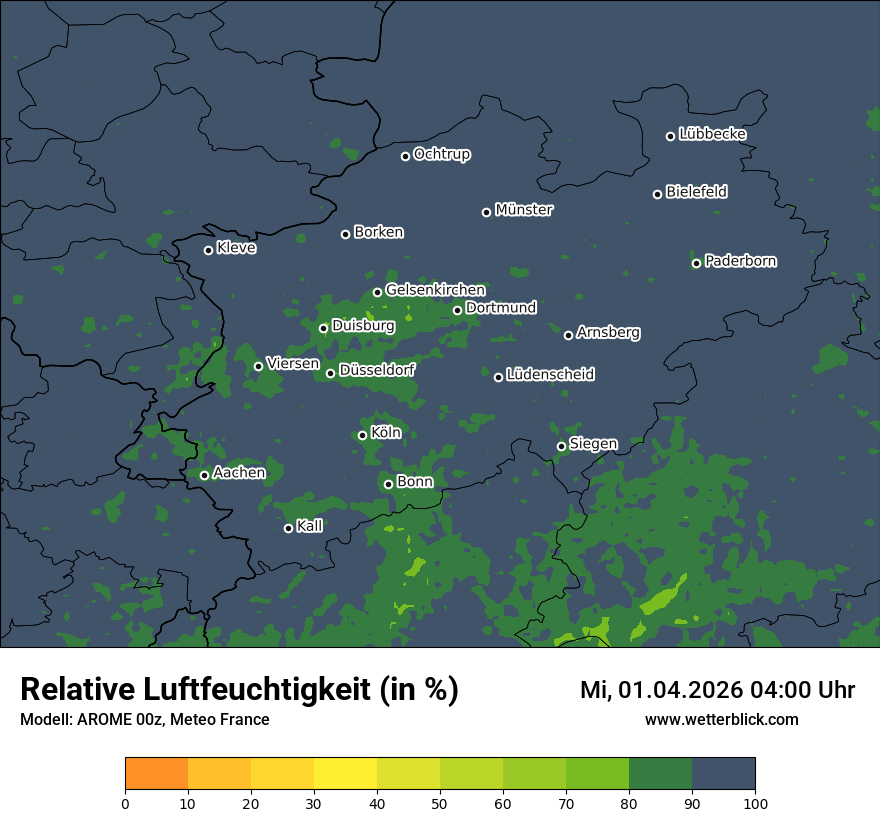 Modellkarte AROME – relhum – nrw