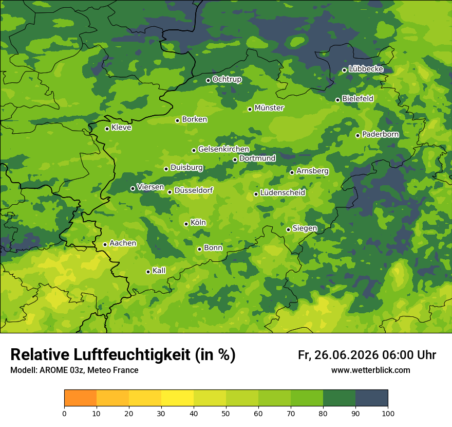Modellkarte AROME – relhum – nrw