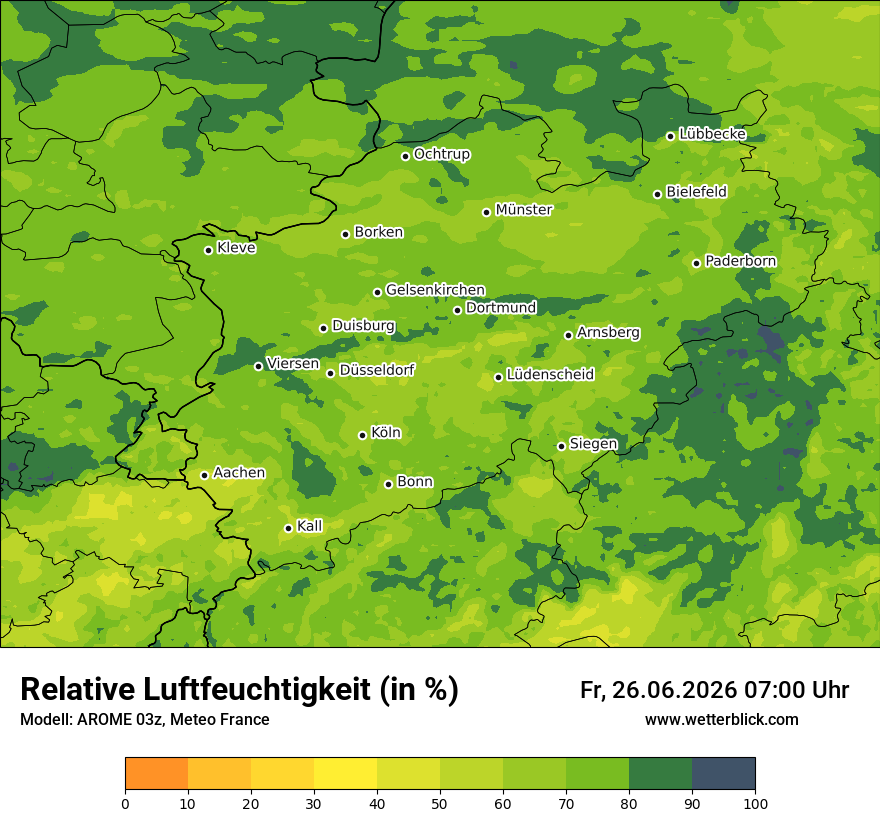 Modellkarte AROME – relhum – nrw