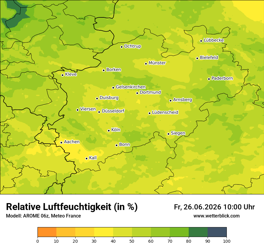 Modellkarte AROME – relhum – nrw