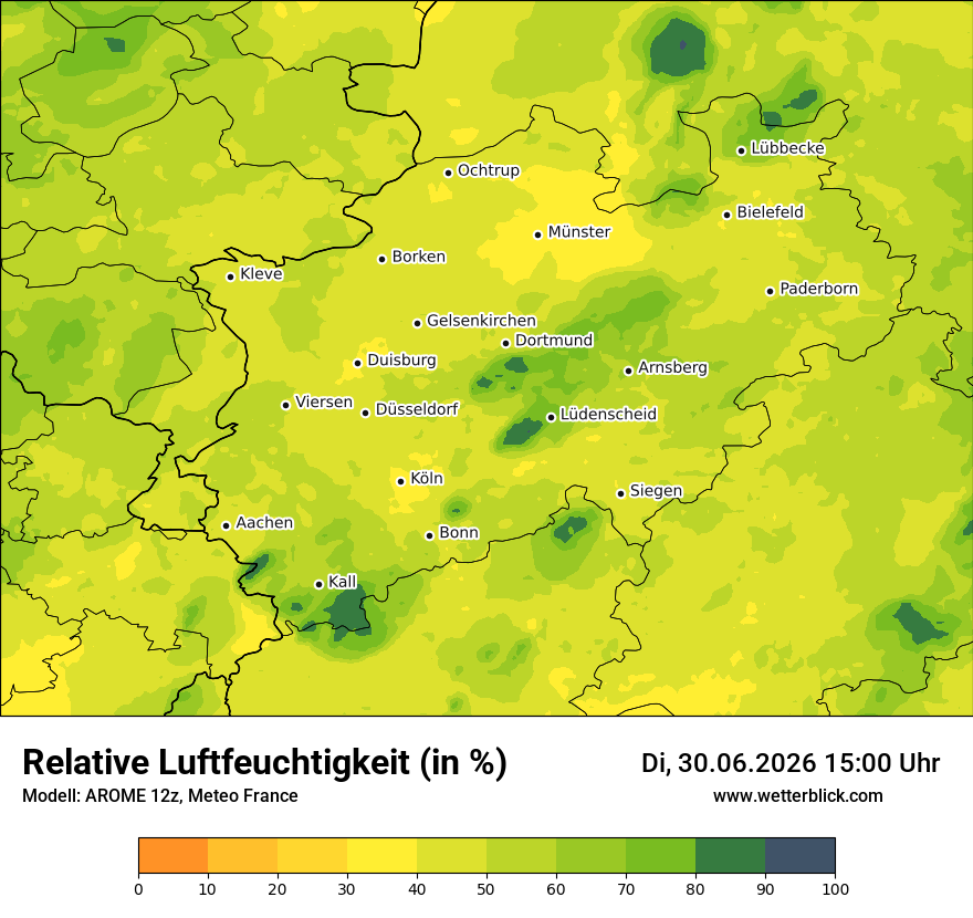 Modellkarte AROME – relhum – nrw
