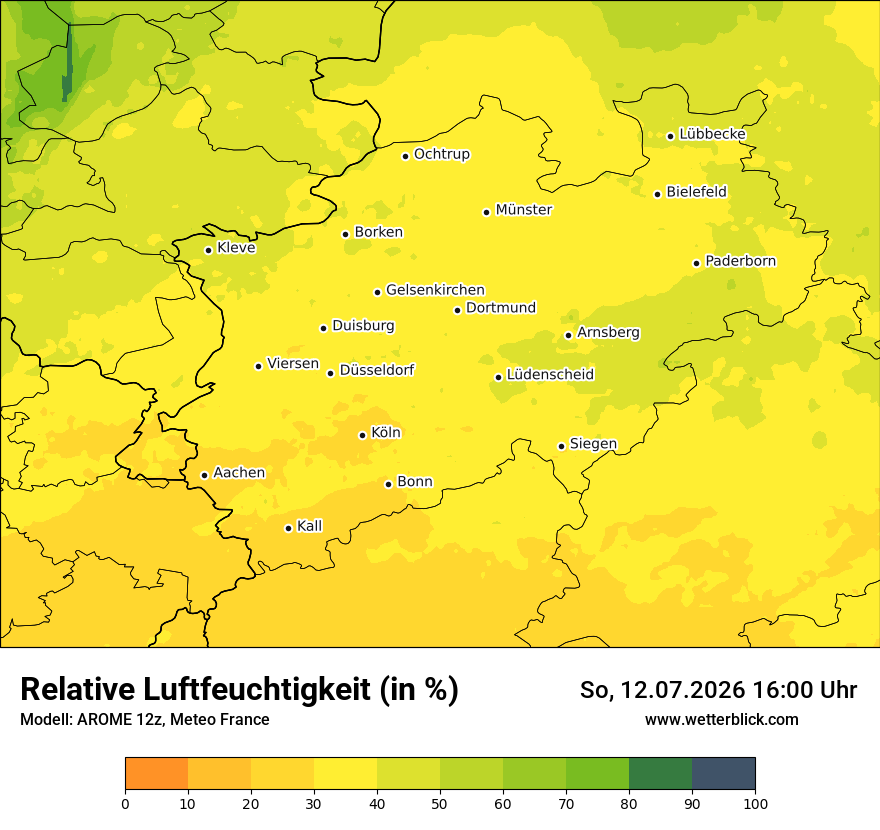 Modellkarte AROME – relhum – nrw