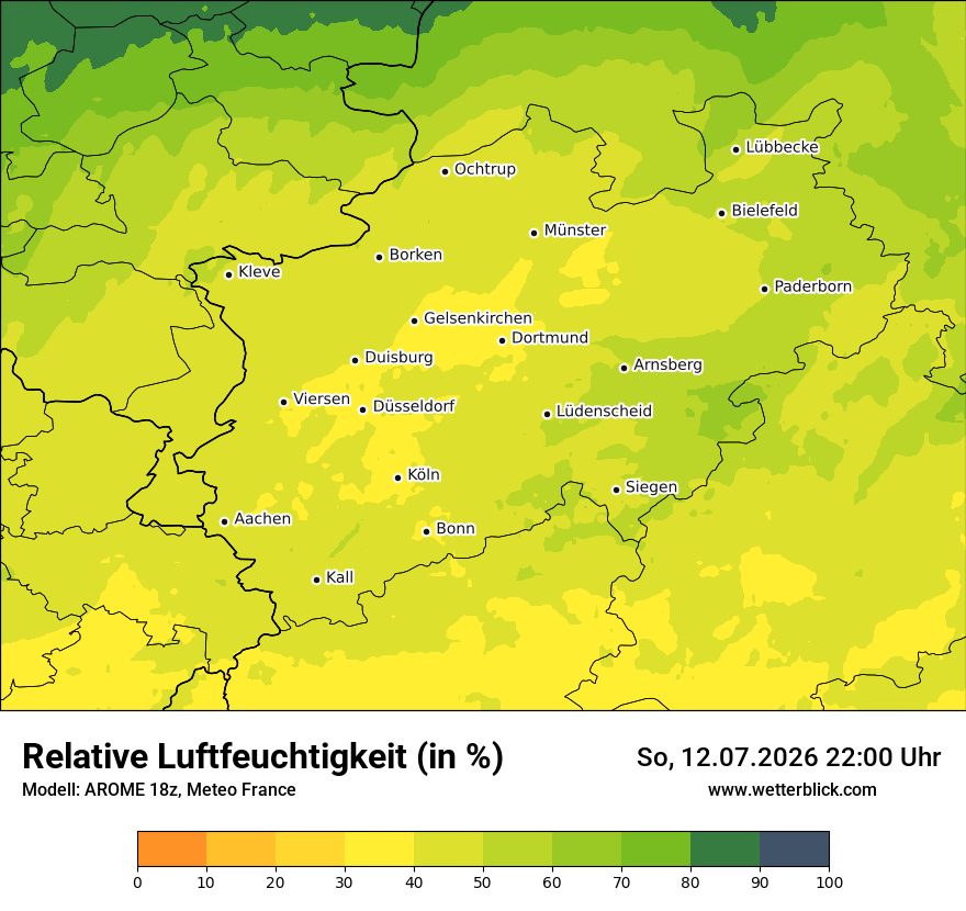 Modellkarte AROME – relhum – nrw
