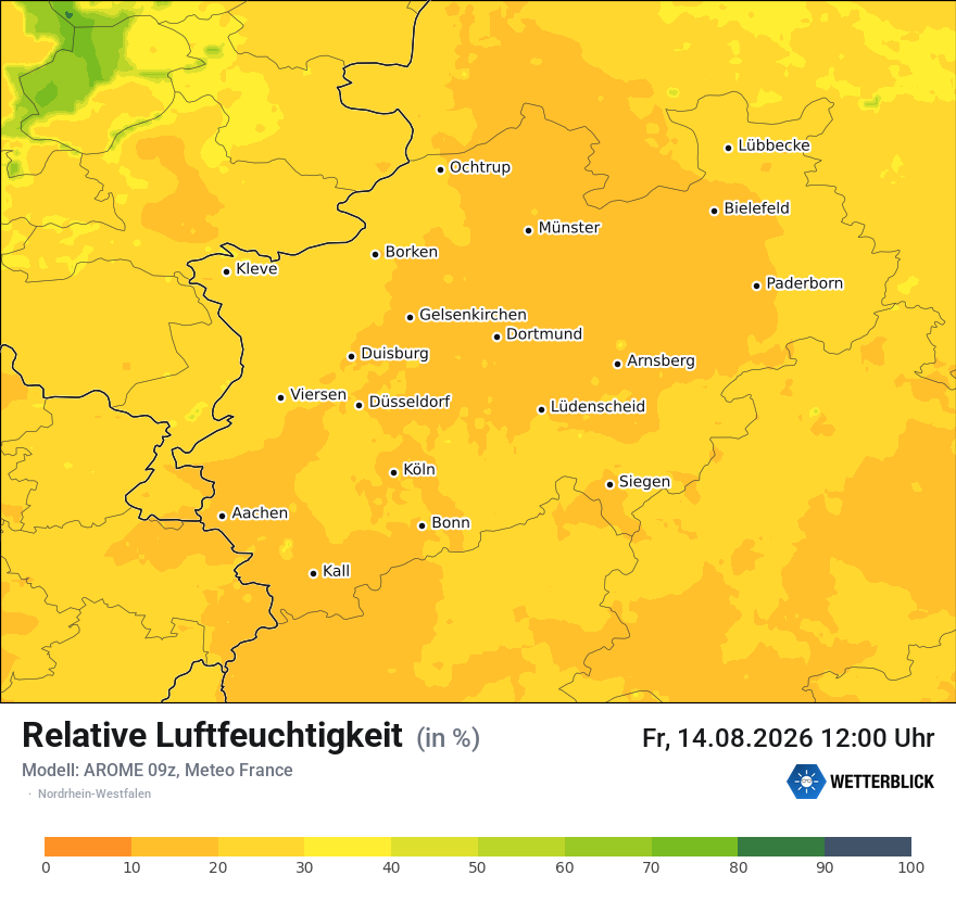 Modellkarte AROME – relhum – nrw