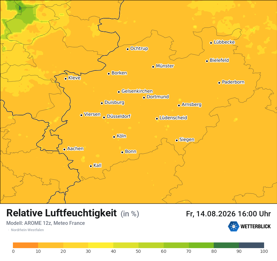 Modellkarte AROME – relhum – nrw