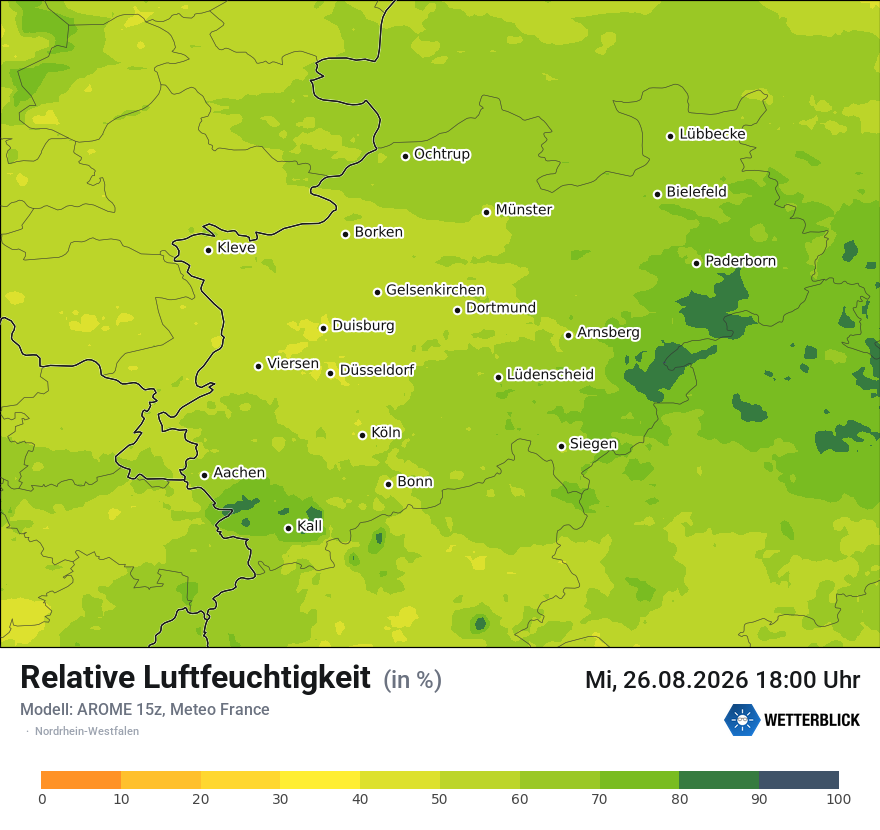 Modellkarte AROME – relhum – nrw
