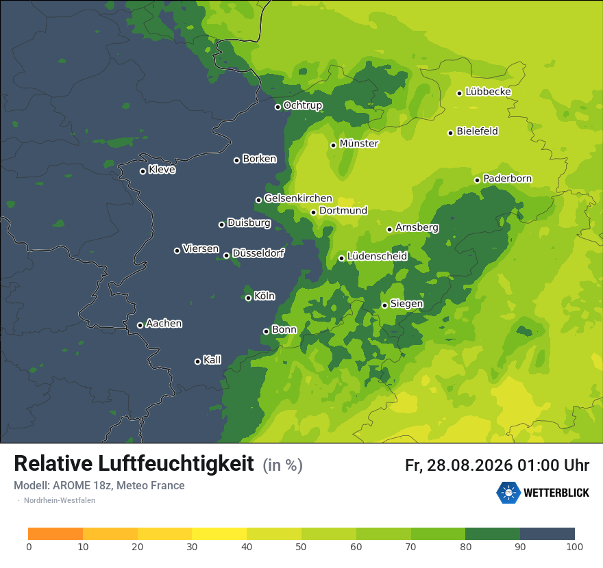 Modellkarte AROME – relhum – nrw