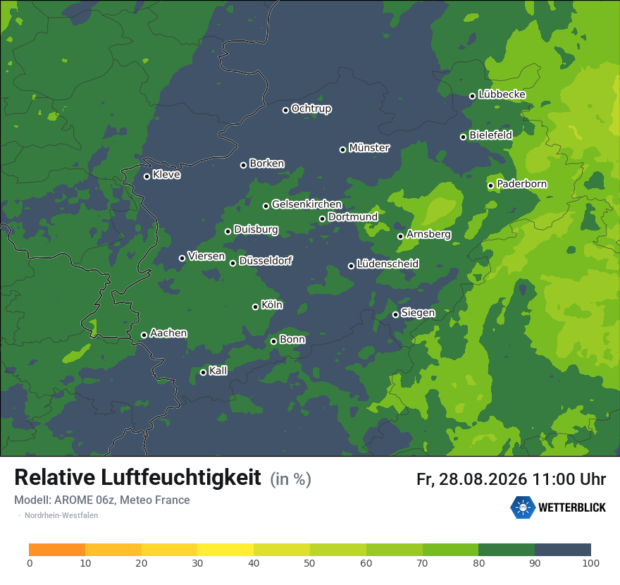 Modellkarte AROME – relhum – nrw