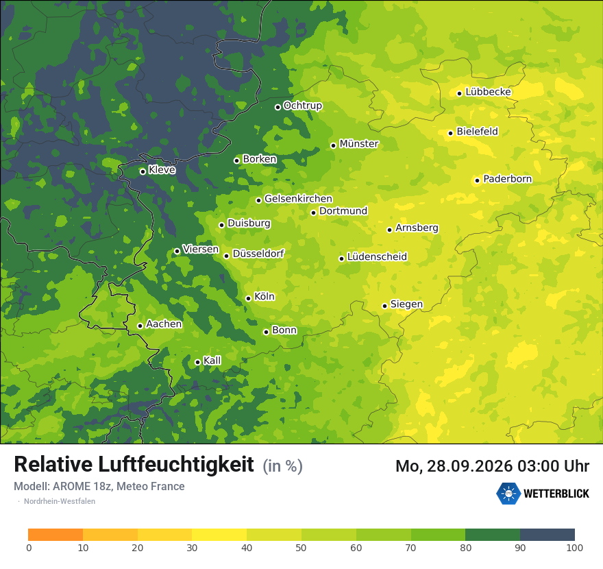 Modellkarte AROME – relhum – nrw