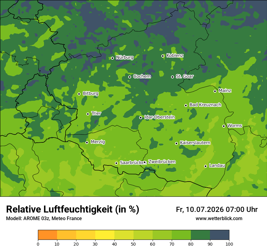 Modellkarte AROME – relhum – rp