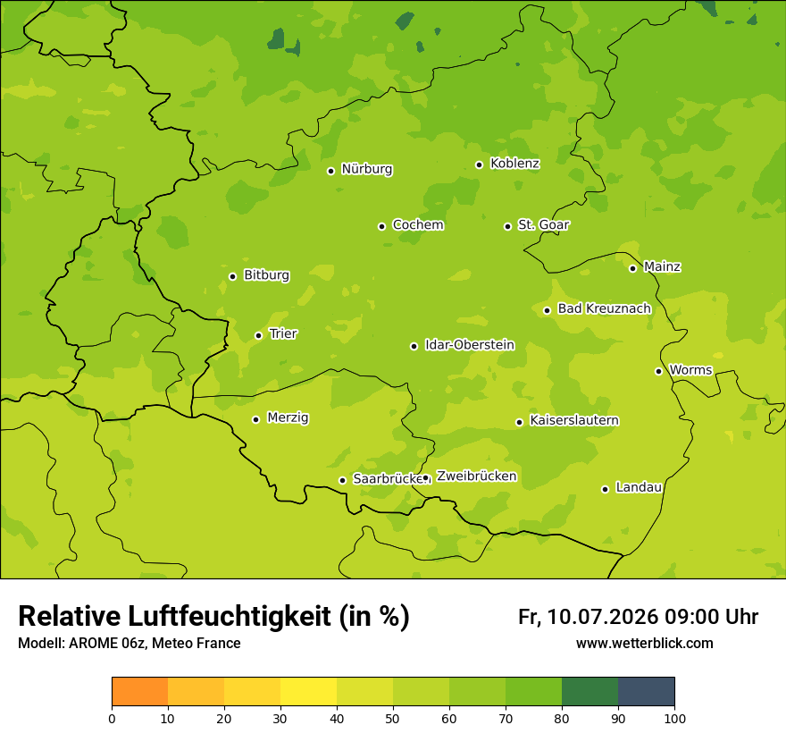 Modellkarte AROME – relhum – rp