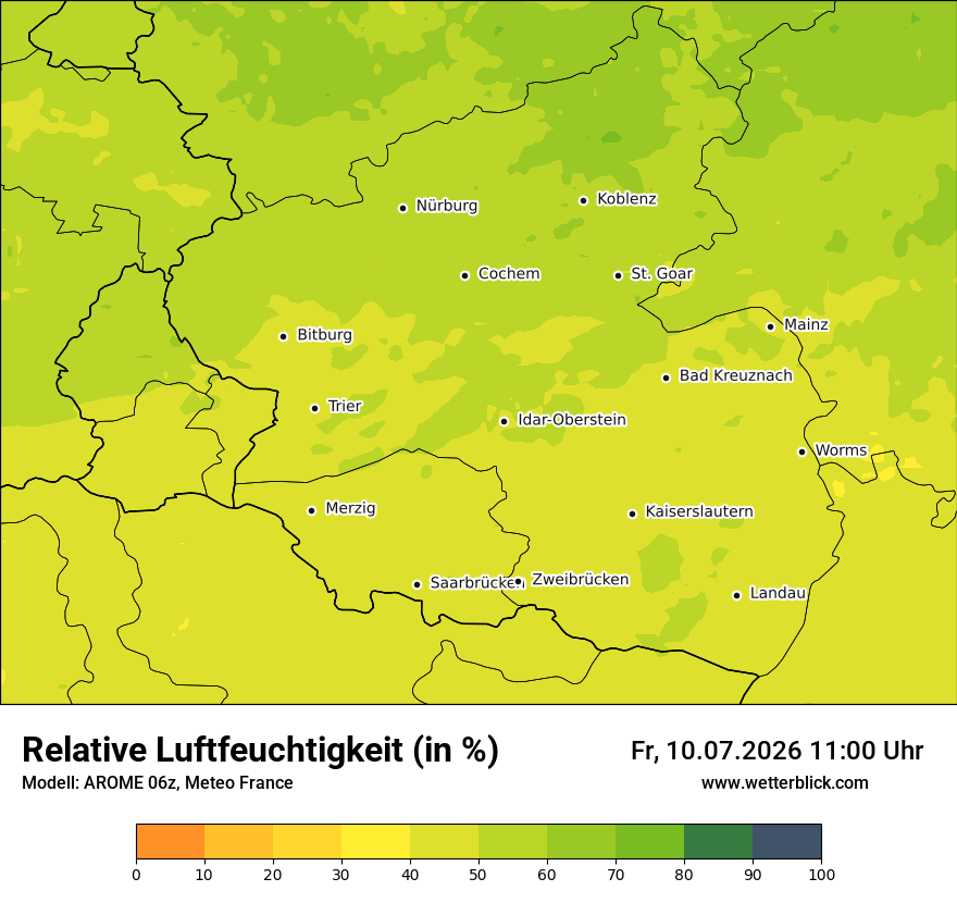 Modellkarte AROME – relhum – rp