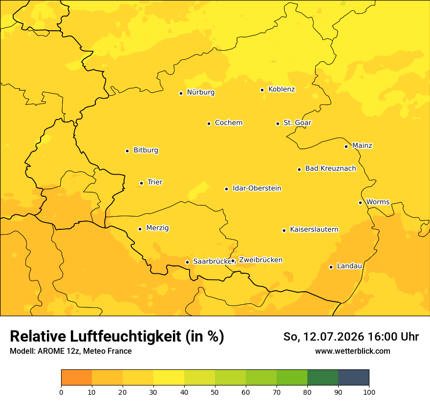Modellkarte AROME – relhum – rp