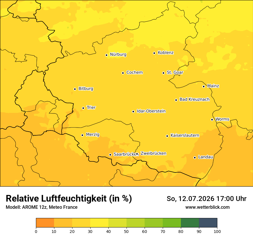 Modellkarte AROME – relhum – rp